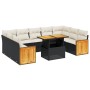 Gartensofa-Set 10-teilig mit schwarzen synthetischen Rattankissen von , Gartensets - Ref: Foro24-3274101, Preis: 593,09 €, Ra...