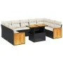 Gartensofa-Set 10-teilig mit schwarzen synthetischen Rattankissen von , Gartensets - Ref: Foro24-3274101, Preis: 622,51 €, Ra...