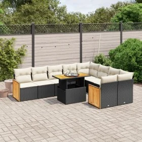 Set Gartensofas 10 Stück Kissen synthetisches Rattan schwarz von , Gartensets - Ref: Foro24-3274115, Preis: 622,51 €, Rabatt: %