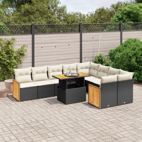 Set Gartensofas 10 Stück Kissen synthetisches Rattan schwarz von , Gartensets - Ref: Foro24-3274115, Preis: 593,09 €, Rabatt: %