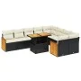 Garden sofa set 10 pieces with black synthetic rattan cushions by , Garden sets - Ref: Foro24-3274115, Price: 622,51 €, Disco...