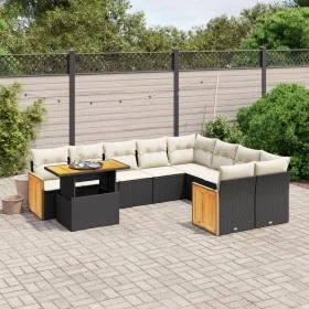 Set Gartensofas 10 Stück Kissen synthetisches Rattan schwarz von , Gartensets - Ref: Foro24-3274122, Preis: 622,51 €, Rabatt: %
