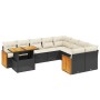 Set Gartensofas 10 Stück Kissen synthetisches Rattan schwarz von , Gartensets - Ref: Foro24-3274122, Preis: 593,09 €, Rabatt: %
