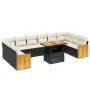 Garden sofa set 11 pieces and black synthetic rattan cushions by , Garden sets - Ref: Foro24-3274129, Price: 689,69 €, Discou...