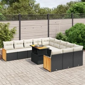 Garden sofa set 11 pieces and black synthetic rattan cushions by , Garden sets - Ref: Foro24-3274143, Price: 689,69 €, Discou...