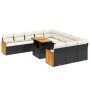 Garden sofa set 11 pieces and black synthetic rattan cushions by , Garden sets - Ref: Foro24-3274143, Price: 634,68 €, Discou...