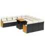 Garden sofa set 11 pieces and black synthetic rattan cushions by , Garden sets - Ref: Foro24-3274143, Price: 689,69 €, Discou...