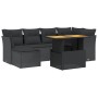Set de comedor de jardín 7 pzas y cojines ratán sintético negro by , Garden sets - Ref: Foro24-3275477, Price: 472,90 €, Disc...