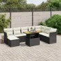 Set aus 8-teiligen Gartensofas und Kissen Kunstrattan schwarz von , Gartensets - Ref: Foro24-3275513, Preis: 547,14 €, Rabatt: %