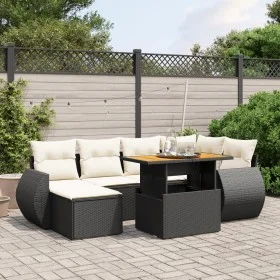 7-piece garden dining set with black synthetic rattan cushions by , Garden sets - Ref: Foro24-3275814, Price: 475,91 €, Disco...