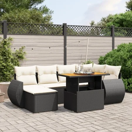 7-piece garden dining set with black synthetic rattan cushions by , Garden sets - Ref: Foro24-3275814, Price: 475,91 €, Disco...