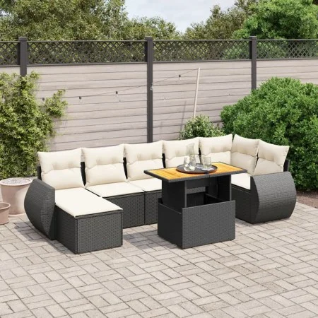 8-piece garden sofa set with black synthetic rattan cushions by , Garden sets - Ref: Foro24-3275821, Price: 531,08 €, Discoun...