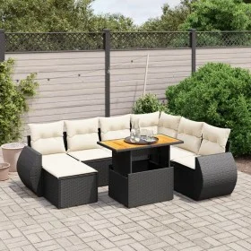 Set aus 8-teiligen Gartensofas und Kissen Kunstrattan schwarz von , Gartensets - Ref: Foro24-3275828, Preis: 531,08 €, Rabatt: %