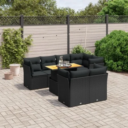 8-piece garden sofa set and black synthetic rattan cushions by , Garden sets - Ref: Foro24-3270705, Price: 575,67 €, Discount: %