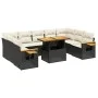 Garden sofa set 10 pieces with black synthetic rattan cushions by , Garden sets - Ref: Foro24-3273660, Price: 633,86 €, Disco...