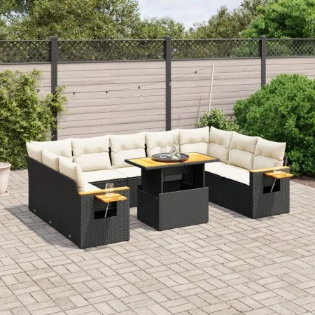 11-teiliges Gartensofa-Set und schwarze synthetische Rattankissen von , Gartensets - Ref: Foro24-3273688, Preis: 702,07 €, Ra...