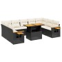 11-teiliges Gartensofa-Set und schwarze synthetische Rattankissen von , Gartensets - Ref: Foro24-3273688, Preis: 654,79 €, Ra...