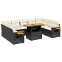 11-teiliges Gartensofa-Set und schwarze synthetische Rattankissen von , Gartensets - Ref: Foro24-3273688, Preis: 702,07 €, Ra...