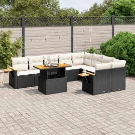 Garden sofa set 10 pieces with black synthetic rattan cushions by , Garden sets - Ref: Foro24-3273674, Price: 633,86 €, Disco...
