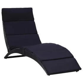 Sun lounger with black synthetic rattan cushion by vidaXL, Loungers - Ref: Foro24-46539, Price: 149,85 €, Discount: %