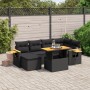 7-piece garden dining set and black synthetic rattan cushions by , Garden sets - Ref: Foro24-3273617, Price: 480,77 €, Discou...