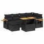 7-teiliges Garten-Essset und schwarze Kissen aus synthetischem Rattan von , Gartensets - Ref: Foro24-3273617, Preis: 489,70 €...