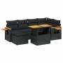 Set de comedor de jardín 7 pzas y cojines ratán sintético negro de , Conjuntos de jardín - Ref: Foro24-3273617, Precio: 479,8...