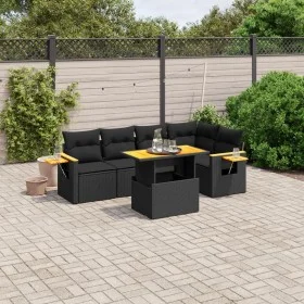 6-piece garden sofa set and black synthetic rattan cushions by , Garden sets - Ref: Foro24-3273505, Price: 453,92 €, Discount: %