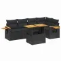 Set de sofás de jardín 6 piezas y cojines ratán sintético negro de , Conjuntos de jardín - Ref: Foro24-3273505, Precio: 455,2...