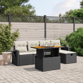 6-teilige Gartensofagarnitur und schwarze synthetische Rattankissen von , Gartensets - Ref: Foro24-3275695, Preis: 383,07 €, ...