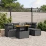 Set de sofás de jardín 6 piezas y cojines ratán sintético negro by , Garden sets - Ref: Foro24-3275463, Price: 391,76 €, Disc...