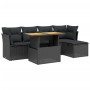 Set de sofás de jardín 6 piezas y cojines ratán sintético negro by , Garden sets - Ref: Foro24-3275463, Price: 391,99 €, Disc...