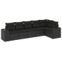 6-piece garden sofa set and black synthetic rattan cushions by , Garden sets - Ref: Foro24-3254922, Price: 426,57 €, Discount: %