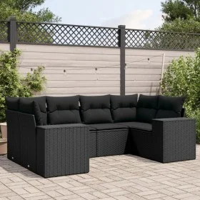 6-piece garden sofa set and black synthetic rattan cushions by , Garden sets - Ref: Foro24-3255312, Price: 448,09 €, Discount: %