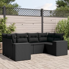 6-piece garden sofa set and black synthetic rattan cushions by , Garden sets - Ref: Foro24-3255312, Price: 457,45 €, Discount: %