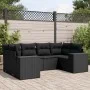 6-piece garden sofa set and black synthetic rattan cushions by , Garden sets - Ref: Foro24-3255312, Price: 448,09 €, Discount: %