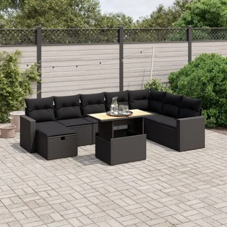 8-piece garden sofa set and black synthetic rattan cushions by , Garden sets - Ref: Foro24-3271447, Price: 593,38 €, Discount: %