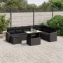 8-teiliges Gartensofa-Set und schwarze synthetische Rattankissen von , Gartensets - Ref: Foro24-3271447, Preis: 593,78 €, Rab...