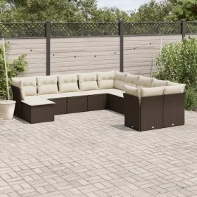 Garden sofa set 11 pieces with brown synthetic rattan cushions by , Garden sets - Ref: Foro24-3218613, Price: 698,70 €, Disco...