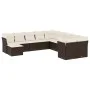 Gartensofa-Set 11-teilig mit braunen synthetischen Rattankissen von , Gartensets - Ref: Foro24-3218613, Preis: 698,70 €, Raba...