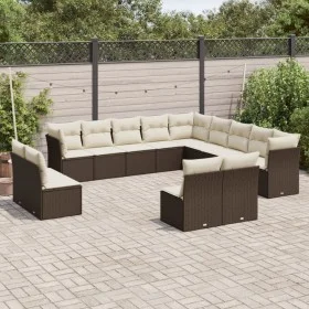 Garden sofa set with cushions 13 pieces brown PE rattan by , Garden sets - Ref: Foro24-3250332, Price: 818,04 €, Discount: %