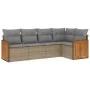 Garden sofa set with cushions 5 pieces beige synthetic rattan by , Garden sets - Ref: Foro24-3227627, Price: 343,13 €, Discou...