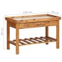 Gartentisch aus massivem Akazienholz mit Zinkplatte von vidaXL, Topfständer - Ref: Foro24-46561, Preis: 158,59 €, Rabatt: %