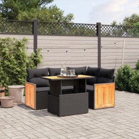 5-piece garden furniture set and black synthetic rattan cushions by , Garden sets - Ref: Foro24-3273939, Price: 369,67 €, Dis...