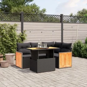 5-piece garden furniture set and black synthetic rattan cushions by , Garden sets - Ref: Foro24-3273939, Price: 374,97 €, Dis...