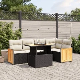 6-piece garden sofa set and black synthetic rattan cushions by , Garden sets - Ref: Foro24-3273947, Price: 410,75 €, Discount: %
