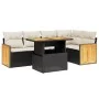 6-piece garden sofa set and black synthetic rattan cushions by , Garden sets - Ref: Foro24-3273947, Price: 410,75 €, Discount: %