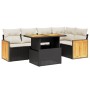 Set de sofás de jardín 6 piezas y cojines ratán sintético negro de , Conjuntos de jardín - Ref: Foro24-3273947, Precio: 401,8...