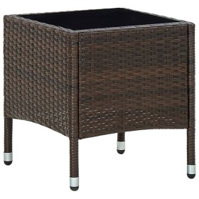 Brown synthetic rattan garden table 40x40x45 cm by vidaXL, Garden tables - Ref: Foro24-45900, Price: 55,78 €, Discount: %