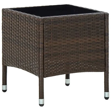Brauner Gartentisch aus synthetischem Rattan, 40 x 40 x 45 cm von vidaXL, Gartentische - Ref: Foro24-45900, Preis: 54,78 €, R...